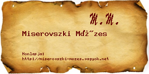 Miserovszki Mózes névjegykártya
